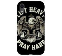 Lift Heavy Pray Hard Bald Eagle Christian Barbell Gym Case for iPhone XR