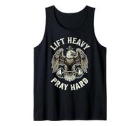Lift Heavy Pray Hard Bald Eagle Christian Barbell Gym Tank Top