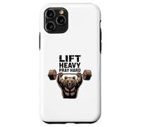 Lift Heavy Pray Hard Bear Weightlifting Powerlifting Gym Case for iPhone 11 Pro