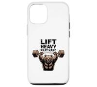 Lift Heavy Pray Hard Bear Weightlifting Powerlifting Gym Case for iPhone 12/12 Pro