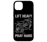 Lift Heavy Pray Hard Bible Verse Dumbbell Anatomy Case for iPhone 14 Plus