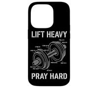 Lift Heavy Pray Hard Bible Verse Dumbbell Anatomy Case for iPhone 14 Pro