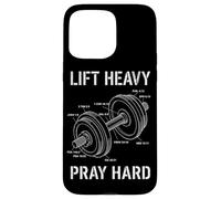 Lift Heavy Pray Hard Bible Verse Dumbbell Anatomy Case for iPhone 15 Pro Max