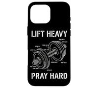 Lift Heavy Pray Hard Bible Verse Dumbbell Anatomy Case for iPhone 16 Pro Max