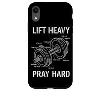 Lift Heavy Pray Hard Bible Verse Dumbbell Anatomy Case for iPhone XR