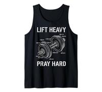 Lift Heavy Pray Hard Bible Verse Dumbbell Anatomy Tank Top