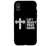 Lift Heavy Pray Hard Christian Barbell Cross Gym Workout Case for iPhone X/XS