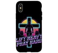 Lift Heavy Pray Hard Christian Barbell Cross Gym Workout Men Case for iPhone X/XS