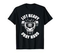 Lift Heavy Pray Hard Christian Bodybuilding Gym Christian T-Shirt