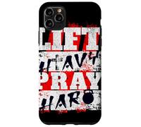 Lift Heavy Pray Hard Christian Fitness Kettlebell Graphiti Case for iPhone 11 Pro Max