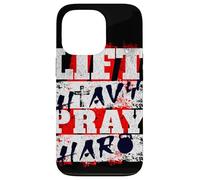 Lift Heavy Pray Hard Christian Fitness Kettlebell Graphiti Case for iPhone 13 Pro