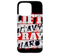 Lift Heavy Pray Hard Christian Fitness Kettlebell Graphiti Case for iPhone 15 Pro Max
