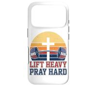 Lift Heavy Pray Hard Christian Gym Bodybuilding Cross Flag Case for iPhone 17 Pro