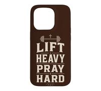 Lift Heavy Pray Hard Christian Gym Faith Weightlifting Case for iPhone 15 Pro
