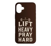 Lift Heavy Pray Hard Christian Gym Faith Weightlifting Case for iPhone 16 Plus
