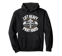 Lift Heavy Pray Hard Christian Gym Fitness Pullover Hoodie