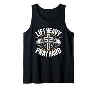 Lift Heavy Pray Hard Christian Gym Fitness Tank Top