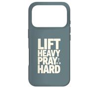 Lift Heavy Pray Hard Christian Gym Motivation Barbell Cross Case for iPhone 17 Pro