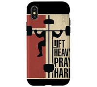 Lift Heavy Pray Hard Christian Gym Powerlifting Cross Case for iPhone X/XS