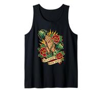 Lift Heavy Pray Hard Christian Tattoo Praying Hands Gym Tank Top