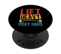LIFT HEAVY PRAY HARD Christian Weightlifting PopSockets Adhesive PopGrip