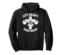 Lift Heavy Pray Hard Christian Workout Gym Apparel Men Pullover Hoodie