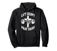 Lift Heavy Pray Hard Christian Workout Gym Apparel Men Pullover Hoodie