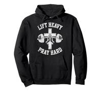 Lift Heavy Pray Hard Christian Workout Gym Apparel Men Pullover Hoodie