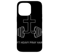 Lift Heavy Pray Hard Cross Barbell Reps for Jesus Gym Case for iPhone 14 Pro Max