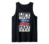 Lift Heavy Pray Hard Gym Christian Motivation Tank Top