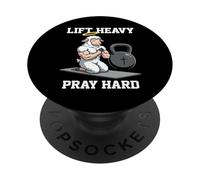 Lift Heavy Pray Hard Lamb Weightlifting Gym Christian Men PopSockets Adhesive PopGrip