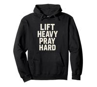 Lift Heavy Pray Hard Motivational Christian Faith Fitness Pullover Hoodie