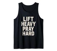 Lift Heavy Pray Hard Motivational Christian Faith Fitness Tank Top
