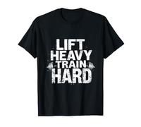Lift Heavy Train Hard Bold Weightlifting Motivation T-Shirt