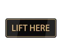 Lift Here Sign, Self Adhesive Sign For Front Door Or Wall 8 X 3 Inch Quick And Easy Installation Premium Acrylic Design For Your Home, Office, Public, Yard, Clear And Easy To Read
