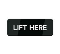 Lift Here Wall Or Door Sign- Black & White Acrylic Sign For Business Store, Shop, Cafe, Office, Restaurant - Back Self Adhesive Plastic 8 * 3