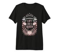 Lift Like A Queen Floral Barbell Tiara Premium T-Shirt