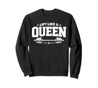 Lift Like A Queen Weightlifting Funny Gym Barbell Workout Sweatshirt