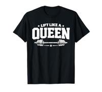 Lift Like A Queen Weightlifting Funny Gym Barbell Workout T-Shirt