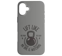 Lift Like No One Is Watching Kettlebell Gym Weight Training Case for iPhone 16 Plus