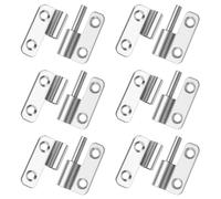 Lift Off Door Hinges 6pcs Detachable Swing Hinge 1.5 Inch 304 Stainless Steel Rising Butt Right Handed Small Slip Joint Flag Detachable Gate Hinges Pins for Internal External Doors