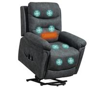 Homcom Massage Recliner Chair, Lift Chair With Heat, Usb, Remote, Grey