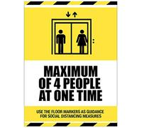 Lift social distancing floor graphic Maximum of 4 people 600x400mm