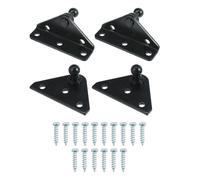 Lift Support System Set Of 4 Car Gas Spring Mounting Bracket 10mm Ball Stud Metal Bracket With 16 Screws Universal For Cars Boats Truck Gas Struts(Black)
