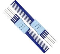 Lift Teasing Comb and Hair Pick 2 Pack, Stainless Steel Lifts - Anti Static Comb For All Hair Types