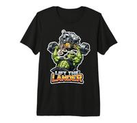 Lift The Lander Alien Bench Press Workout Meme Premium T-Shirt