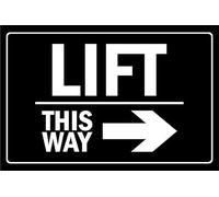 Lift this way, arrow right - Self adhesive sticker (200mm x 150mm)