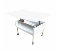 Lift Top Coffee Table for Living Room Modern Square Wood & Iron Accent Table Stylish Sofa & Bedside Table (60x60cm) - Versatile & Space-Saving Design