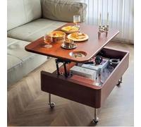 Lift Top Coffee Table for Living Room Modern Wood Square Accent Table Iron Bedside End Table Stylish Sofa Table (90x60cm) - Perfect for Storage & Space Saving