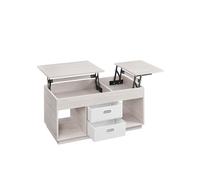 Lift Top Coffee Table with 2 Drawers, Oatmeal Beige